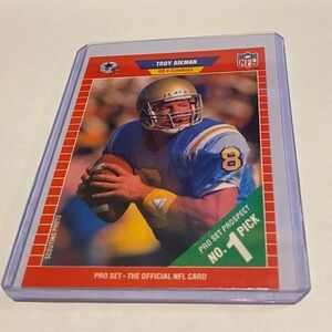 Troy Aikman RC Rookie 1989 Pro Set Football Card Vintage